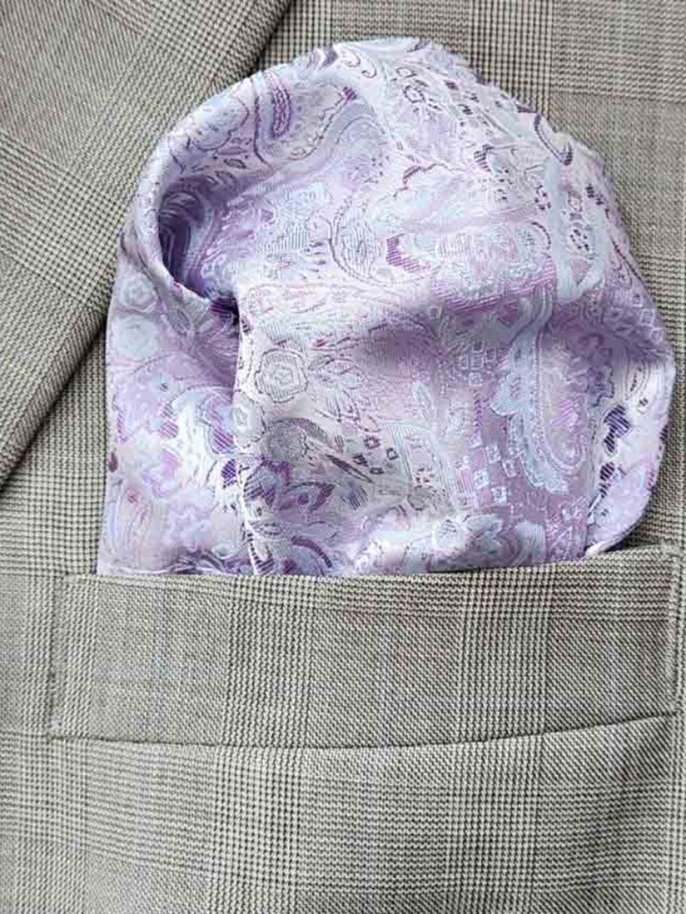 Gascoigne Pocket Purple Lavender Blue White Paisley Men's